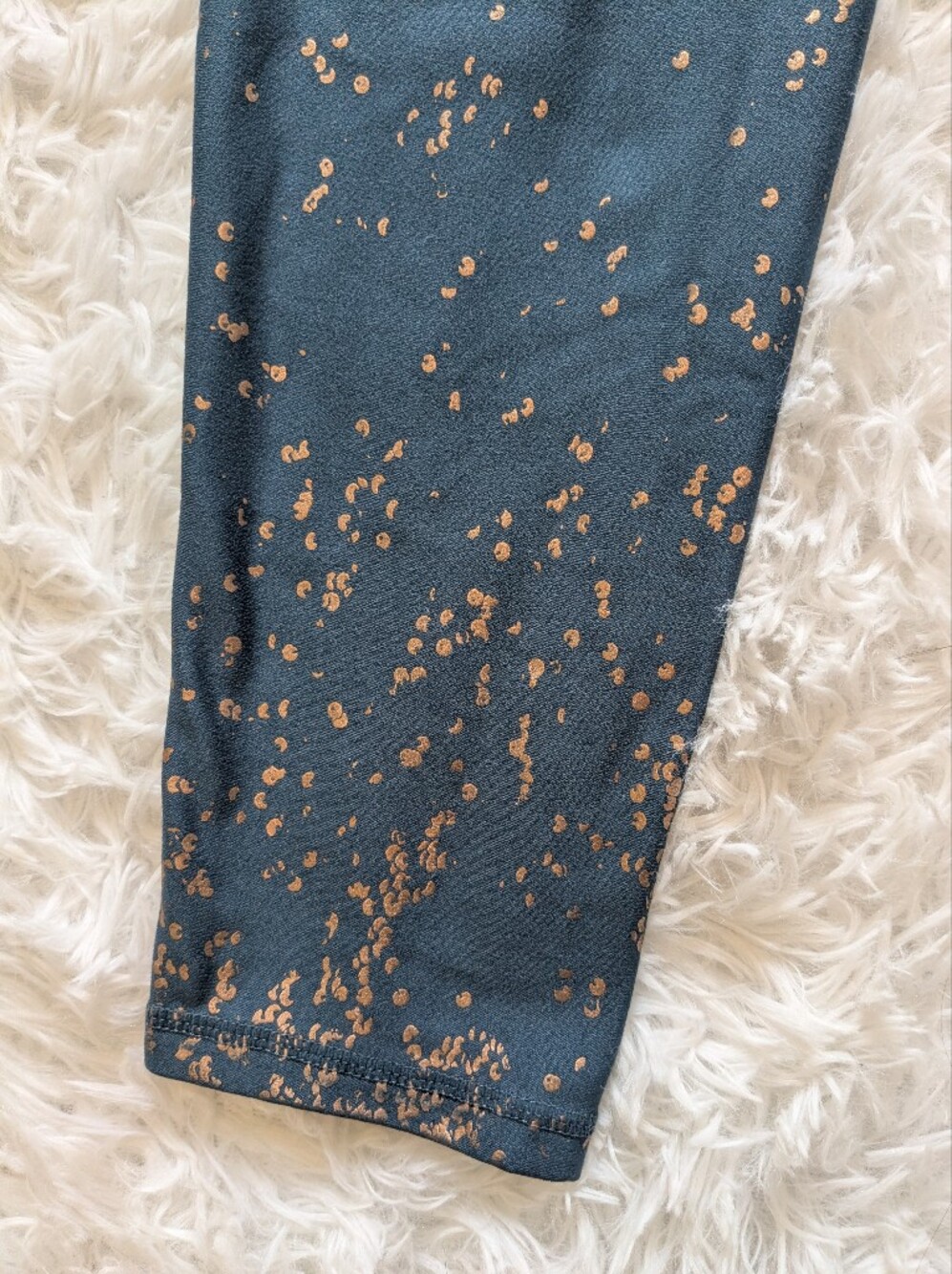 Marika Dark Turquoise Leggings with Gold Speckle Accents. Women XL - Picture 14 of 14